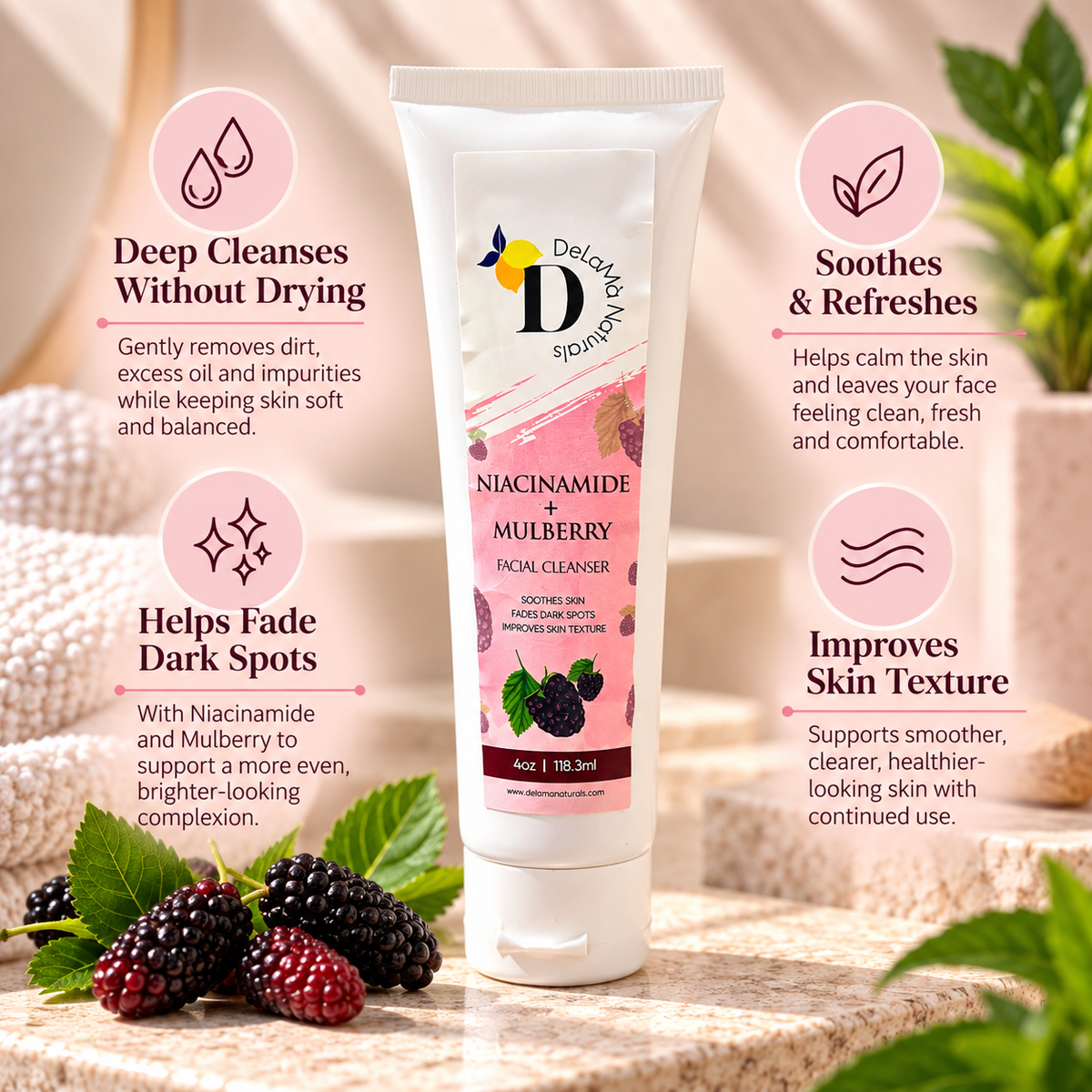 Niacinamide + Mulberry Facial Cleanser